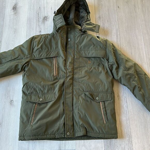 Rough StockJacket Army Military Field Waterproof Trench Coats Hooded Army GrXXXL - Picture 9 of 11